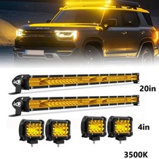 2x 20 Inch Amber Led Work Light Bar Spot Flood Combo 4x 4 Yellow Offroad Lamp 2x 20 Inch Amber Led Work Light Bar Spot Flood Combo 4x 4 Yellow Offroad Lamp
