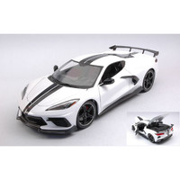 Chevrolet Corvette Stingray (High Wing) 2020 White 1:18 Maisto Auto Stradali -D-