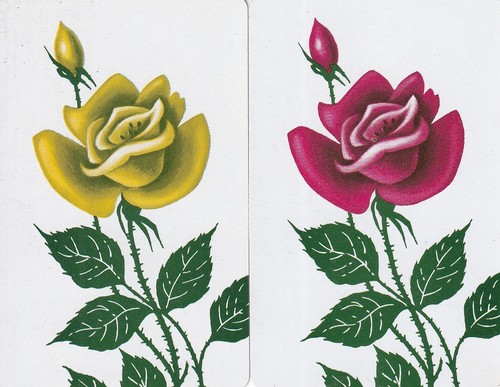 GENUINE SWAP PLAYING CARDS - 2 SINGLE - ROSES - #11