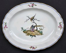 TRES BEAU GRAND PLAT porcelaine BERNARDAUD LIMOGES modèle SCEAUX oiseaux 39cm