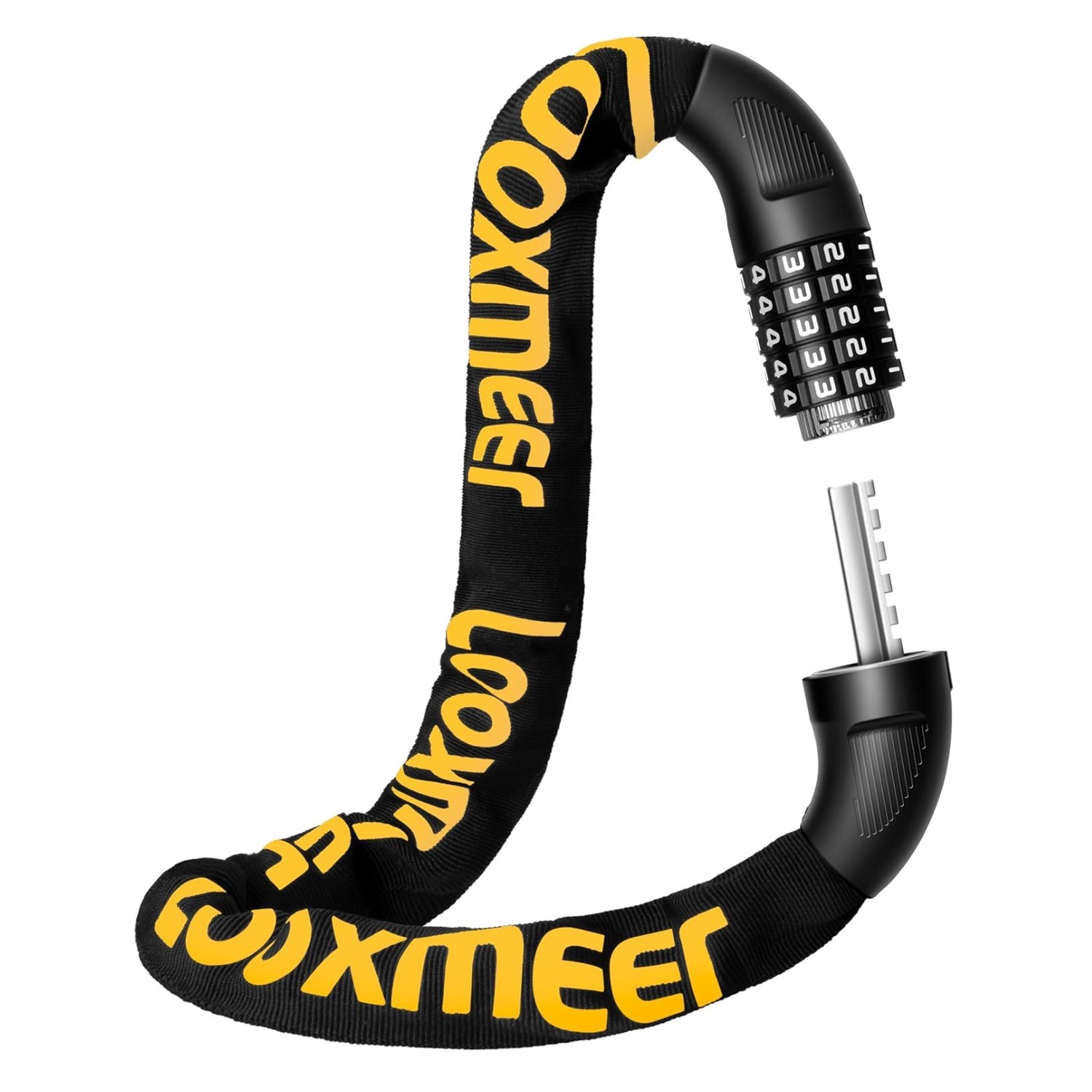High Security 8mm Heavy Duty Bike Lock - 90cm Anti-Theft Chain, Black & Orange