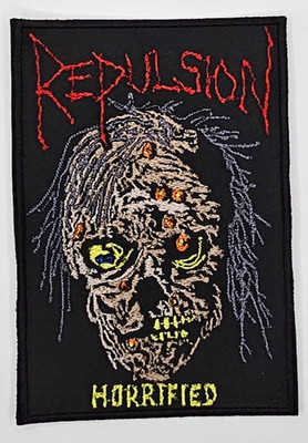 REPULSION HORRIFIED BLACK BORDER EMBROIDERED PATCH