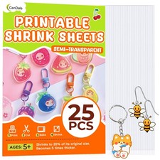 Printable Shrink Plastics Sheets - 25PCS A4 Heat Shrink Films Paper for Inkje...