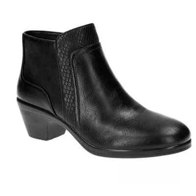 Botas Easy Street Langley para mujer talla 8 negras serpiente imitación cuero botines al tobillo - Imagen 1 de 4