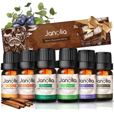ätherische Öle, Duftöl Set, Männer, Naturrein, Diffuser, Geschenk, Spa, 6x10ml