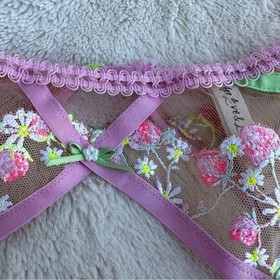 For Love And Lemons Tutti Fruiti Shimmer Garter Belt NWT Size XXS