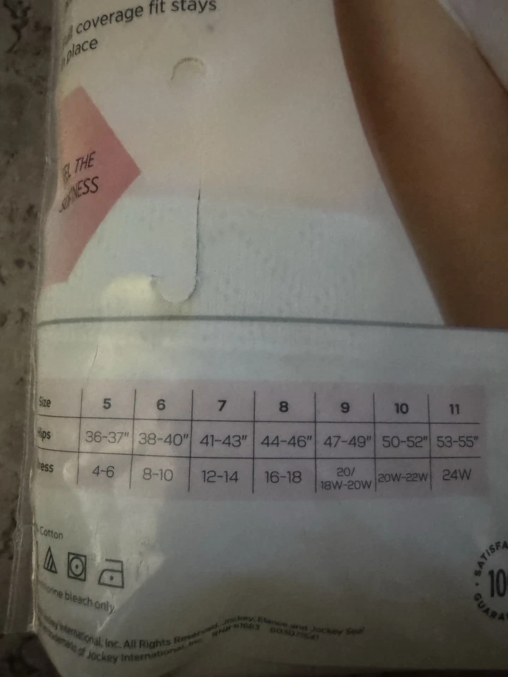 JOCKEY Elance 100% combed cotton FRENCH Cut Size 9 XXL 3 Pack Panties - Image 4 of 4