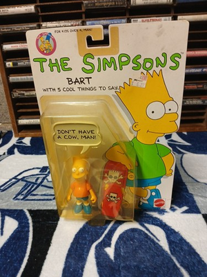 #ad #ad Vintage 1990 MATTEL The SIMPSONS BART SIMPSON Figure quot;DON#x27;T HAVE A COW MAN quot; $27.49