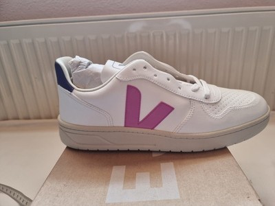Veja V 10 CWL Lace up Court Trainers In White Pink Gr.42