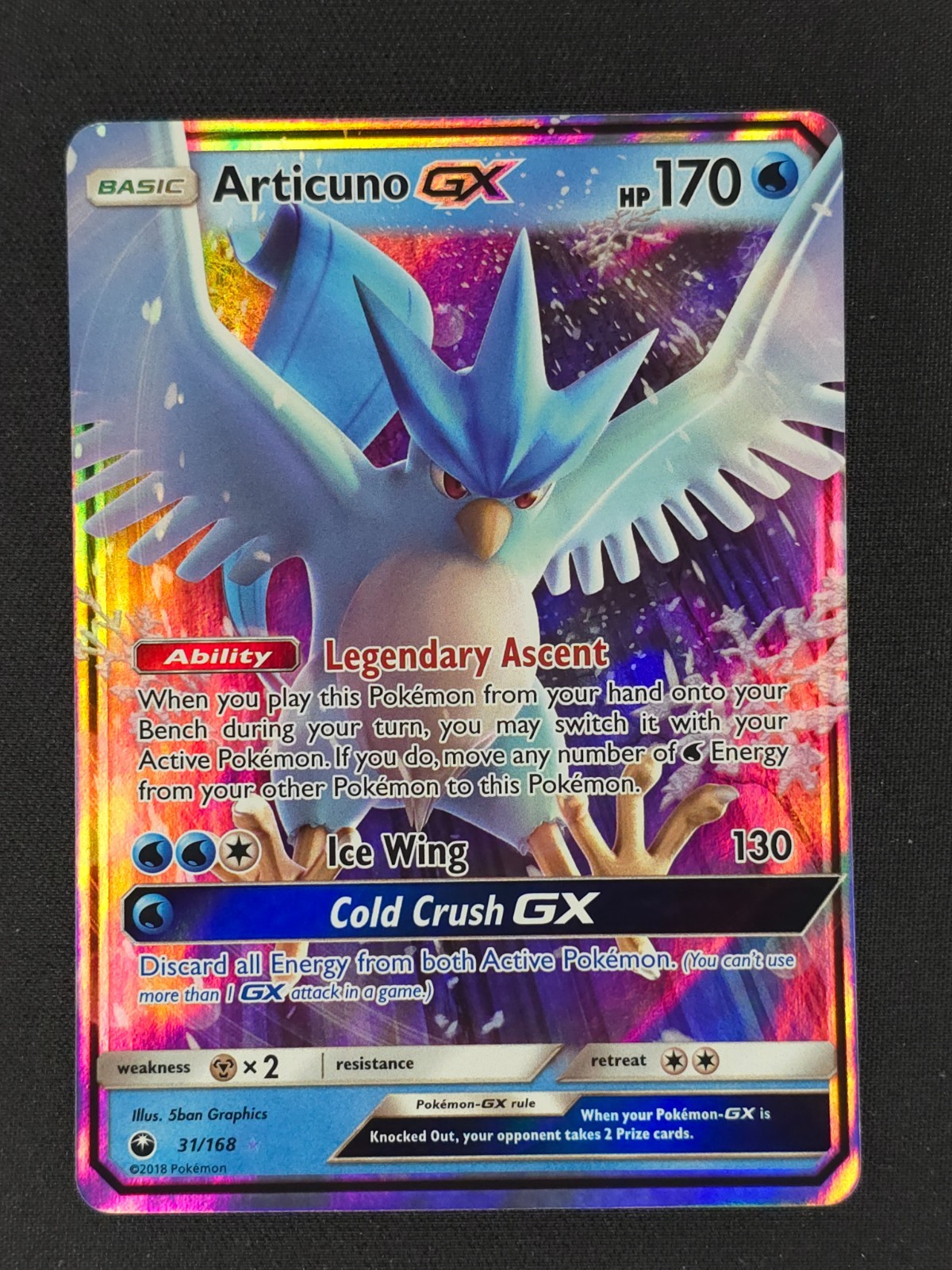 Articuno GX #31/168 Pokemon SM - Celestial Storm 2018 NM 🔥