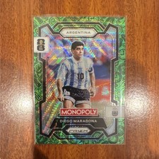Panini Prizm Monopoly Green Diego Maradona Argentina #3 Soccer Card