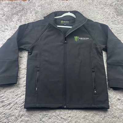 Monster Energy Jacket Mens Medium Black Softshell Full Zip