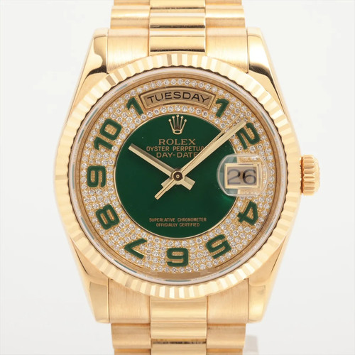 Rolex Day-Date 118238 YG YG AT Green-Face