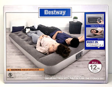 Bestway 12 Inch Full Size Air Mattress with Built In Pump and Pillow Storage Bag