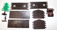 Plasticville LC-2 Log Cabin Kit No Chimney version  tree well  pump C