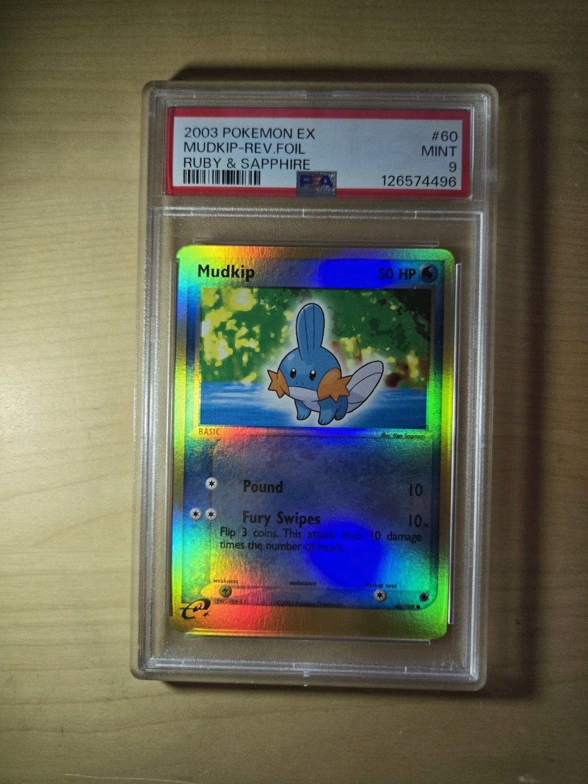 Mudkip 2003 Pokemon EX Ruby & Sapphire #60 Reverse Holo PSA 9 MINT POP 26!!!