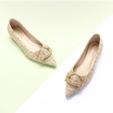 NWT-C.Paravano Ballet Pointed Toe Leather Comfortable Slip On Work Flats Sz 11.5