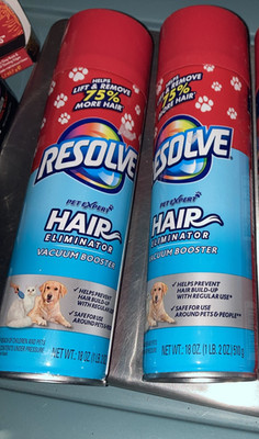 2 Resolve  pet expert hair eliminator carpet cleaner 18oz Dog Cat