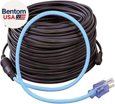 100Ft Roof  Gutter Deicing Kit, 500W, 2Ft 18/3 SJTW Power Cord W/Power Indicato
