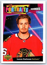 2020-21 Upper Deck UD Portraits Lucas Carlsson Rookie Chicago Blackhawks #P-96