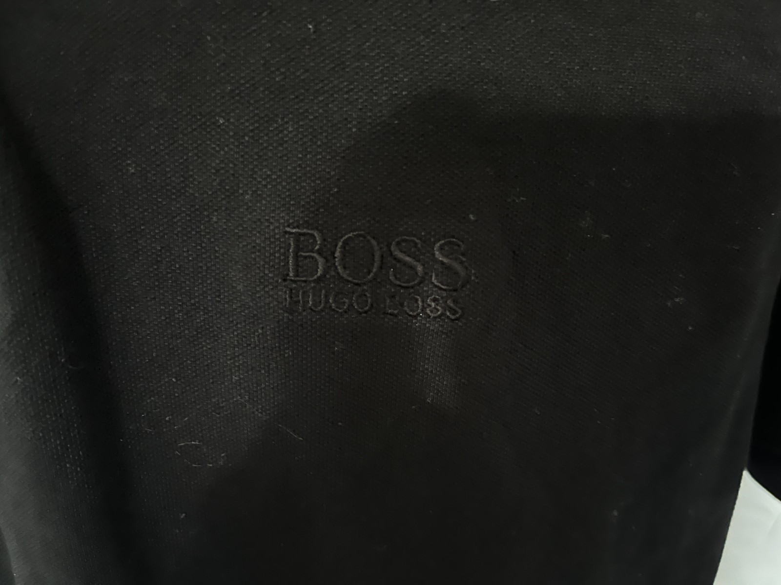 HUGO BOSS Men's jet black Modern Fit short sleeve golf polo shirt Medium M EUC thumbnail 3