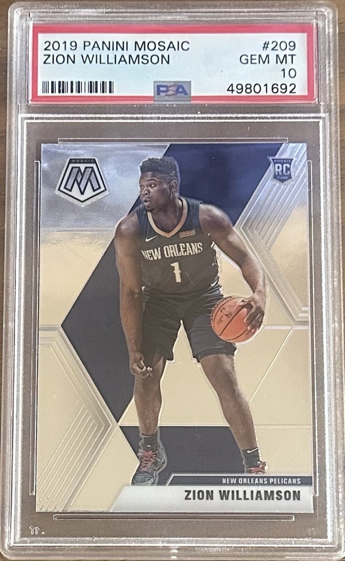 2019-20 Panini Mosaic - Rookies Zion Williamson #209 (RC) PSA 10