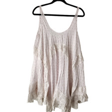 Intimately Free People She Swings Slip Dress Pink Lace Cottage Coquette M