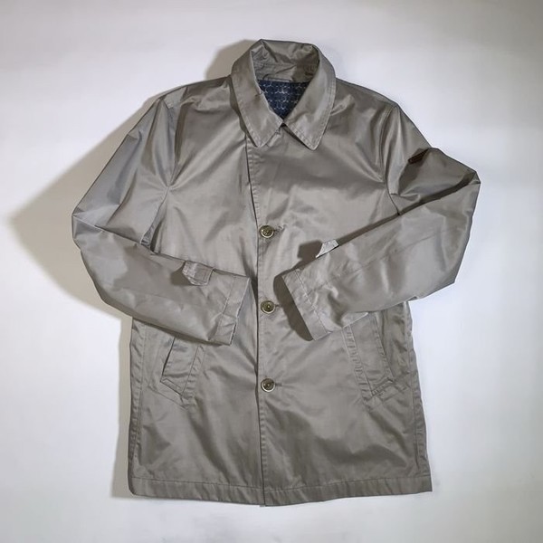 Women Tommy Hilfiger Coat Grey Cotton 42