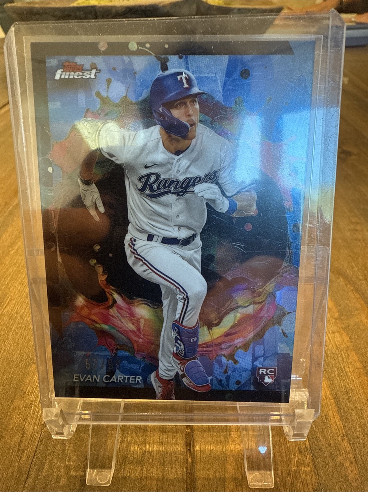 2024 Topps Finest - Rare Evan Carter #290 Blue Refractor /99 (RC)