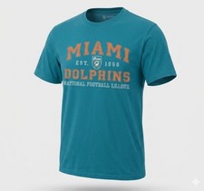 Vintage 90s Y2K NFL Miami Dolphins T Shirt Mens M Teal Blue Old Graphic Boxy USA