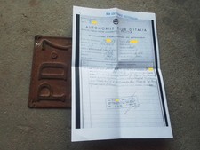 TARGA E VISURA ORIGINALE LAMBRETTA LI150 INNOCENTI 1962 Li 150 RADIATA