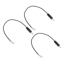 3pcs 3.5mm Male Jack 1/8" TRS 2 Plug 38mm 28AWG Pole Cable, 11.8inches
