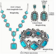 JEWELRY SET-Turquoise Necklace Set - West Jewelry with Long Choker