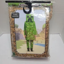 New Minecraft Creeper Costume With Mask Kids Large 10-12 DISGUISE Halloween