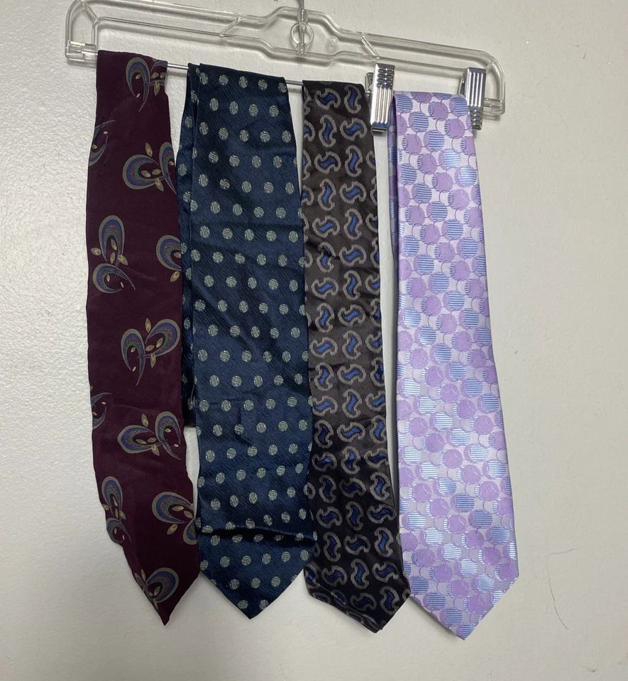 Juego de 4 corbatas de diseñador vintage, Burberry & Giorgio Armani Foto 2 de 4
