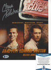 CHUCK PALAHNIUK AUTHOR SIGNED FIGHT CLUB 8x10 POSTER PHOTO PROOF BECKETT BAS COA