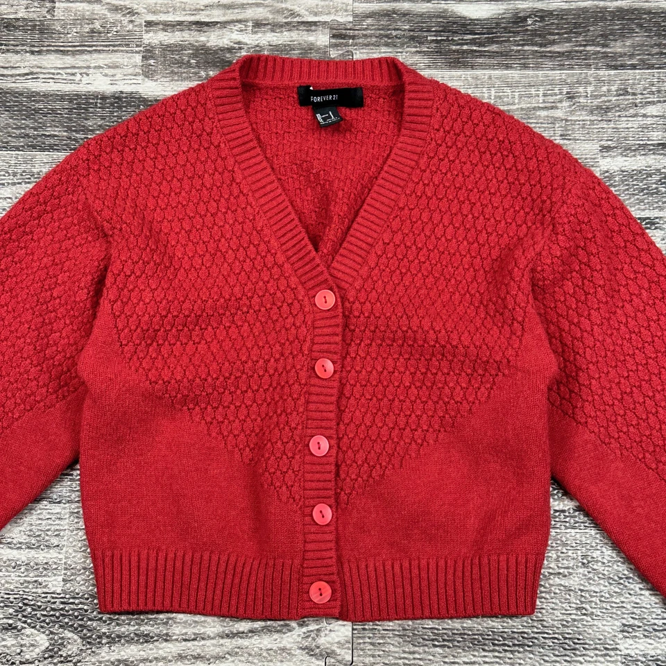 Suéter cárdigan relajado recortado Forever 21 para mujer talla S Foto 3 de 4