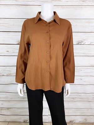 women's brown dress shirt FRAME The Standard Silk Shirt | Golden Brown