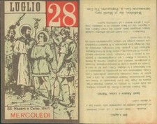 SS NAZARO E CELSO, MARTIRI-ABSOLUTA R@RIT@  SANTINO DI WEDNESDAY 28 JULY 1937