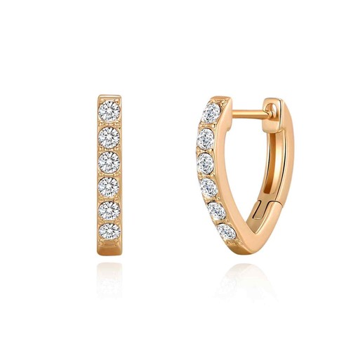 Silver Plated Flower Hoop Earrings With Zircondia Crystals - 15mm, 6 Stones, Gift Boxed