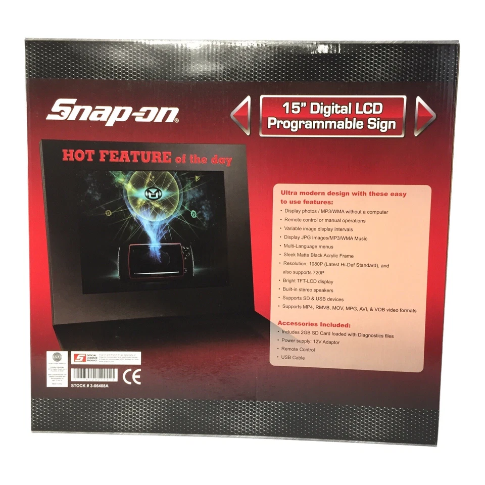 New Snap On LCD Digital Photo Frame HD 15 Inch Sign Programable Videos Photos - Image 3 of 4