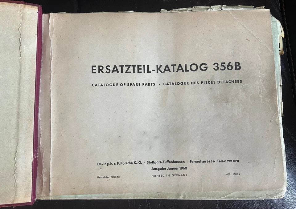 1960 Porsche 356B Parts Catalog Manual Book Shop Service original a c - Image 4 of 4