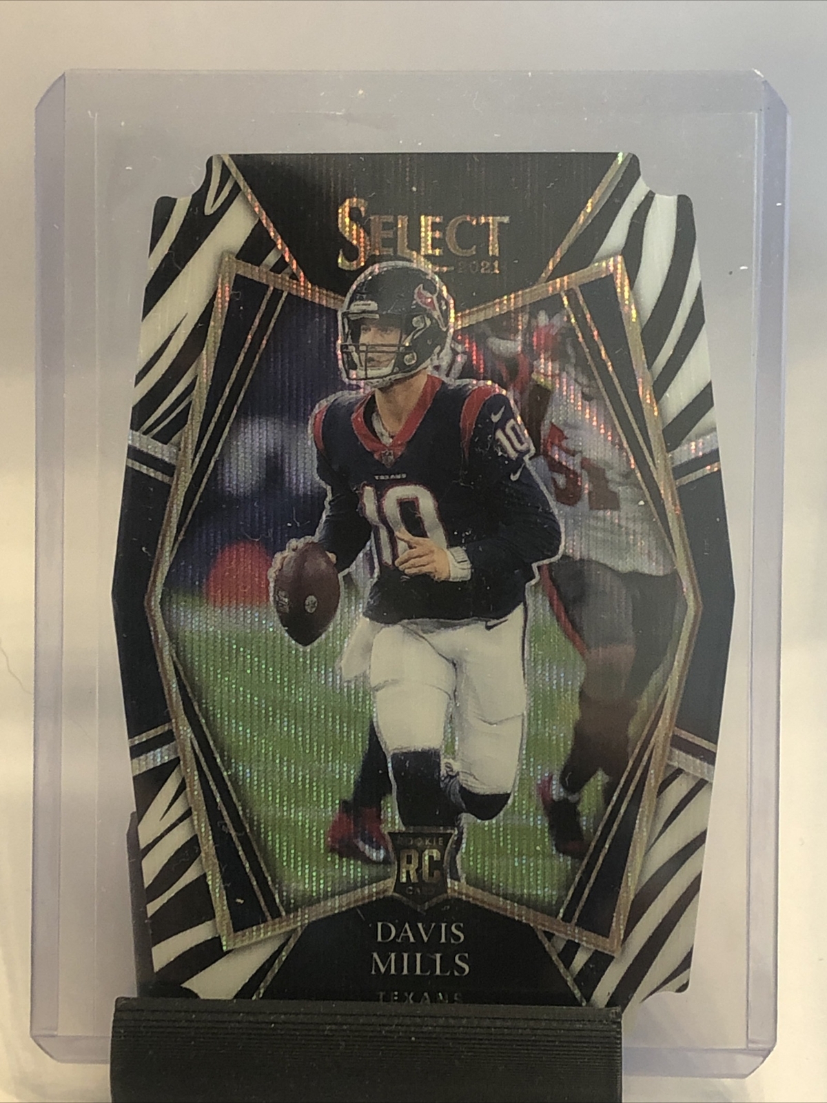 2021 Panini Select NFL Davis Mills Premier ZEBRA Die Cut RC SSP Texans No.165