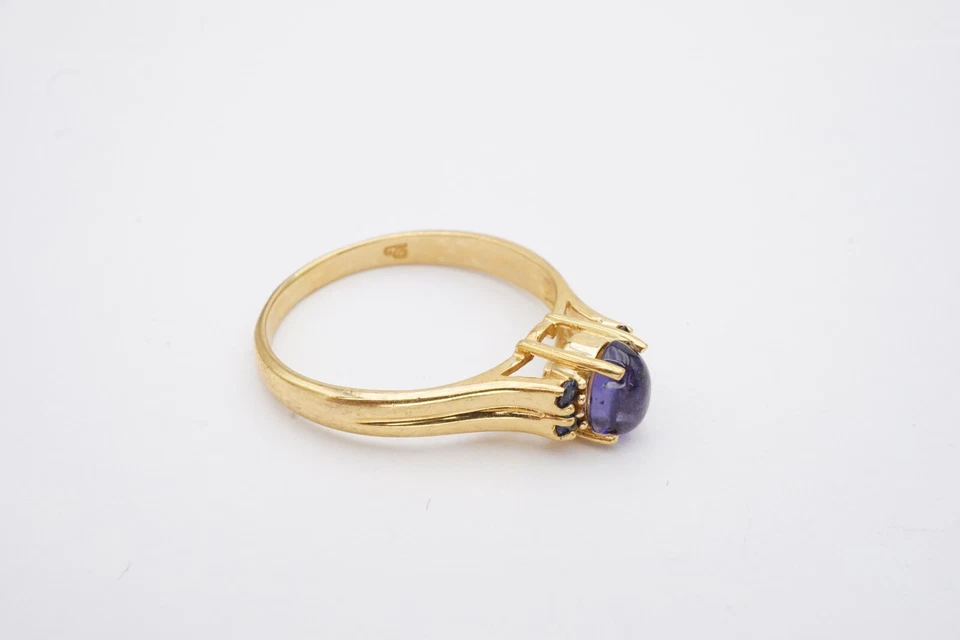 10k Yellow Gold Iolite Cabochon Ring Size 7 - Image 3 of 4