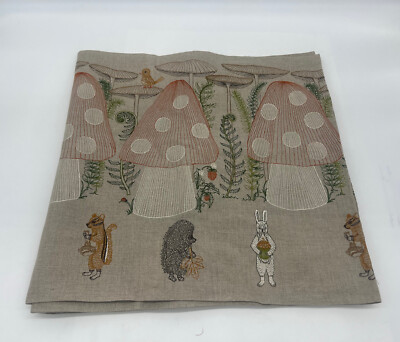 CORAL AND TUSK MUSHROOM FOREST TABLE RUNNER 76  x 18  100% Linen