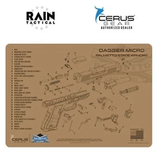 Palmetto State Armory Dagger Micro Schematic Handgun Mat FDE