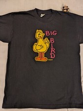 Vintage 90s Sesame Street Shirt Size XL BIG BIRD Embroidered Black Made In USA