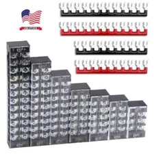 3-12 Positions 600V 15A/25A Dual Row Screw Terminal Block Terminal Barrier Strip