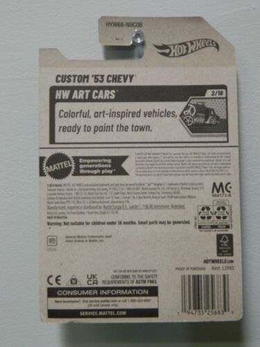 Hot Wheels Custom 53 Chevy #12/250 HW Art Cars 2/10 New in Package - Picture 3 of 3