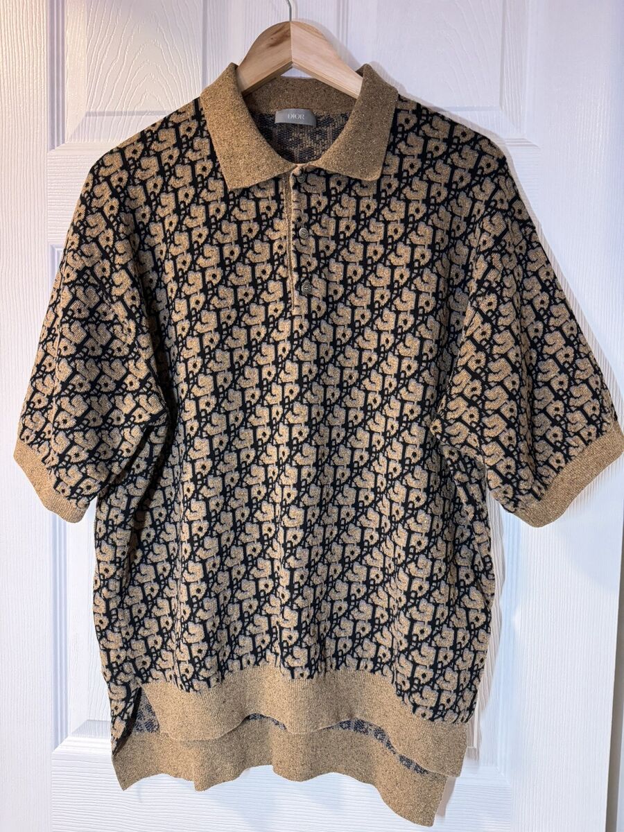Dior Cactus jack Oblique Monogram Oversized Collared Polo Dior Cactus jack Oblique Monogram Oversized Collared Polo